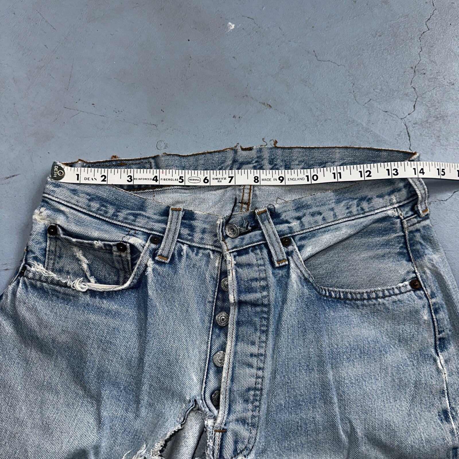 Levis 501 Vintage 80s Redline Selvedge USA XX Jeans Light Wash 30x38 Act 28x33