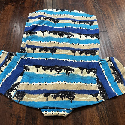 Wrangler VTG Aztec All Over Print Cowboy Cut Button Up Shirt Mens 16.5 USA