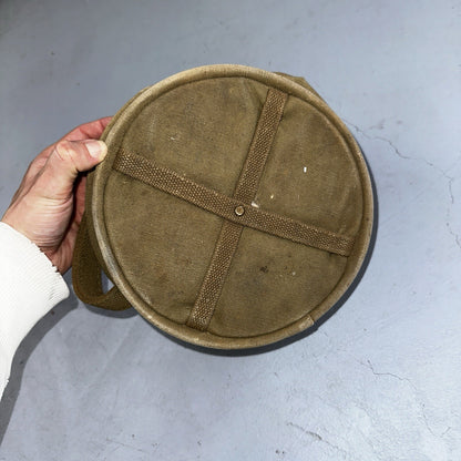 WWII US Army Cavalry Collapsable Folding Canvas Jeep Water Bucket 1943 40s Bag