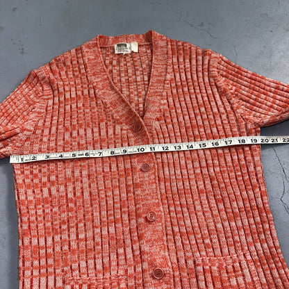 Vintage Montgomery Ward Pink Knit Cardigan Women’s 70s 80s Korea Acrylic