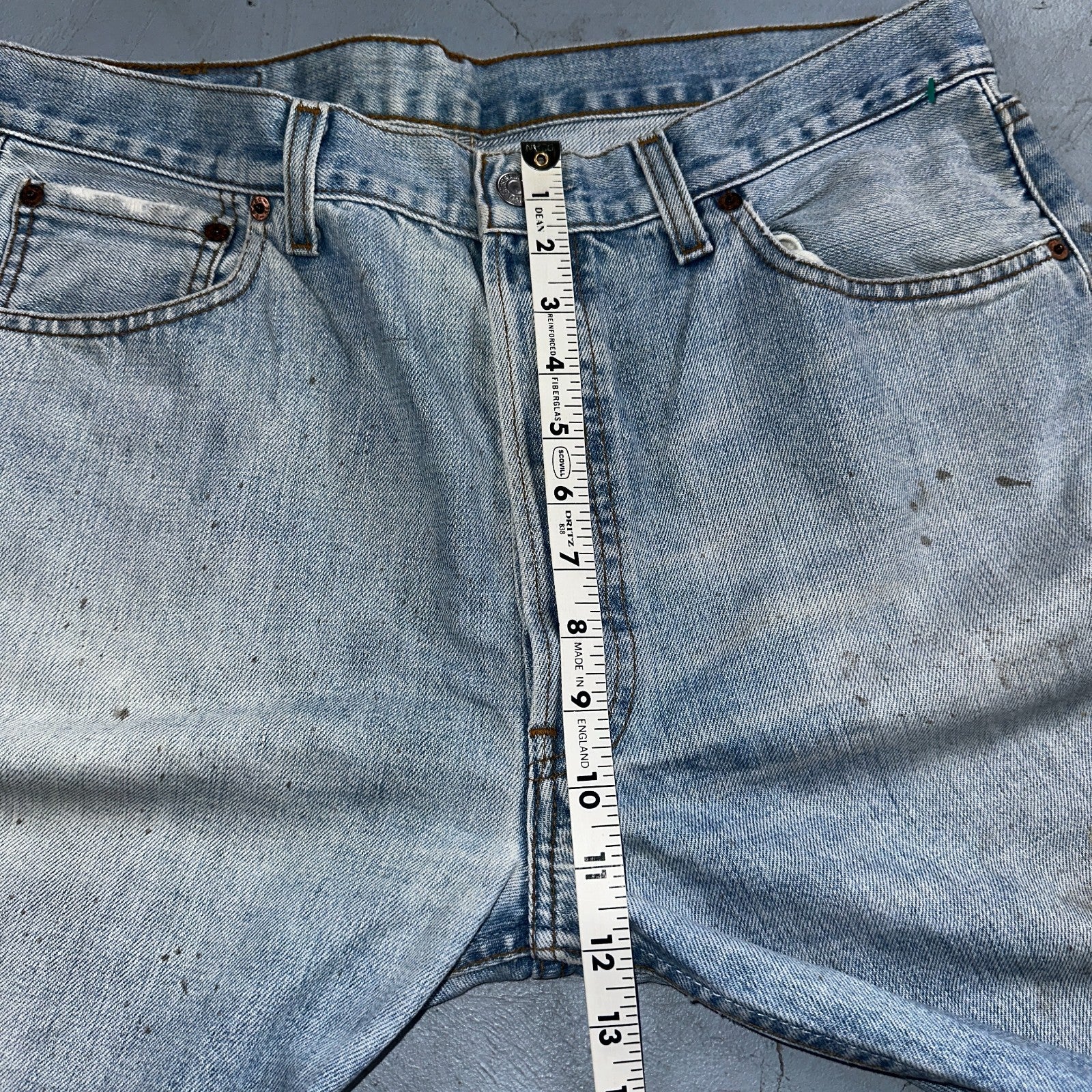 Levis 501 Vintage 90s Poland Straight Leg Jeans Blue Light Wash 36x32 Act 34x31