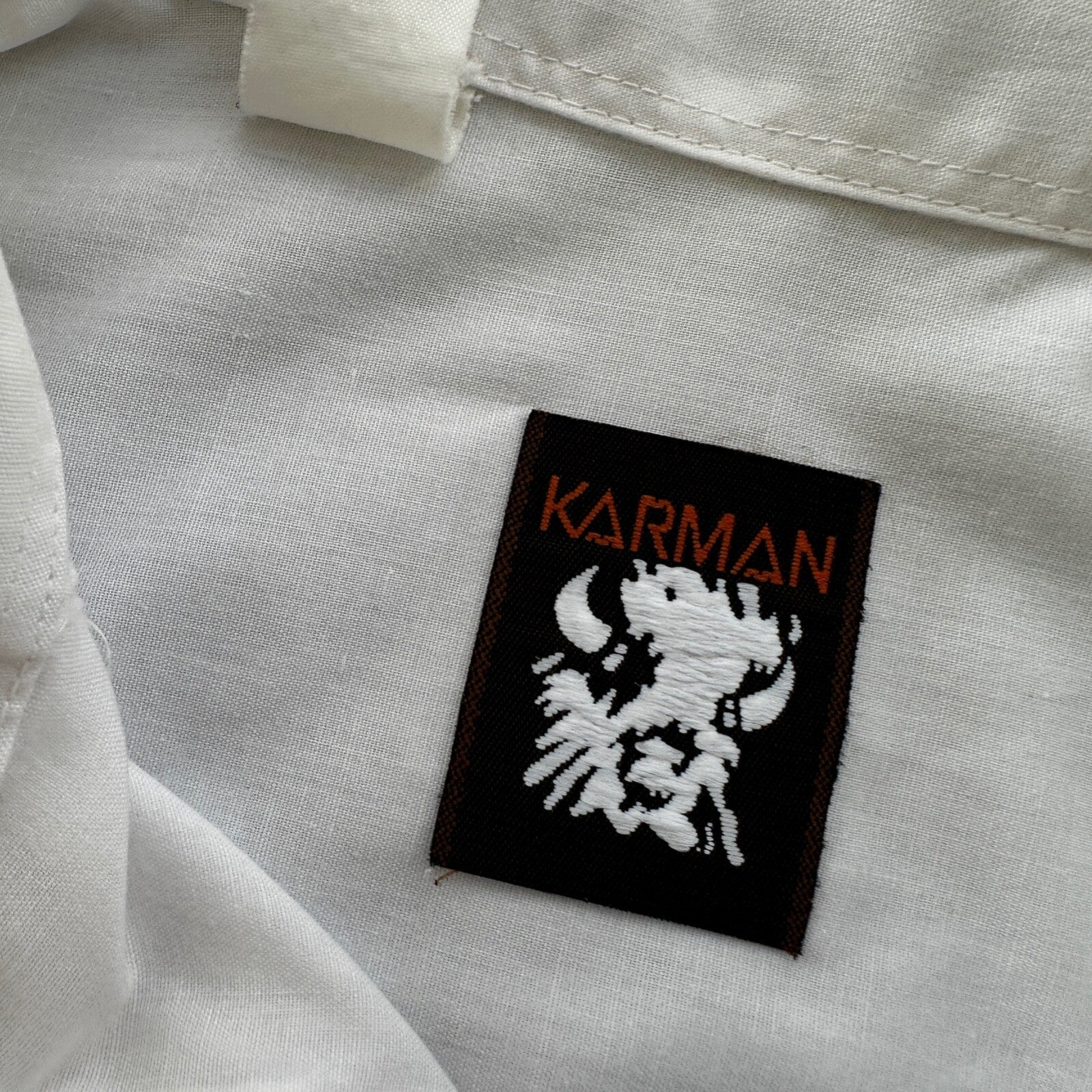 VTG 80s Karman Plain Shirt Mens Lot of 2 Tail Pearl Snap Button Up Poly Stained