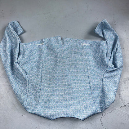 Vtg 70s Blazer Womens Blue Wool Houndstooth Knit Collar Luxury Office USA