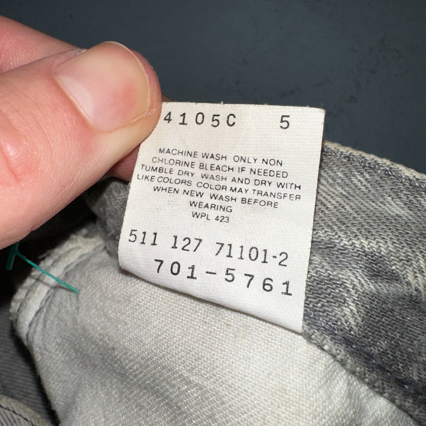 Levis 501 Vintage 80s USA XX Straight Leg Jeans Gray Acid Wash 28x30 Act 26x27