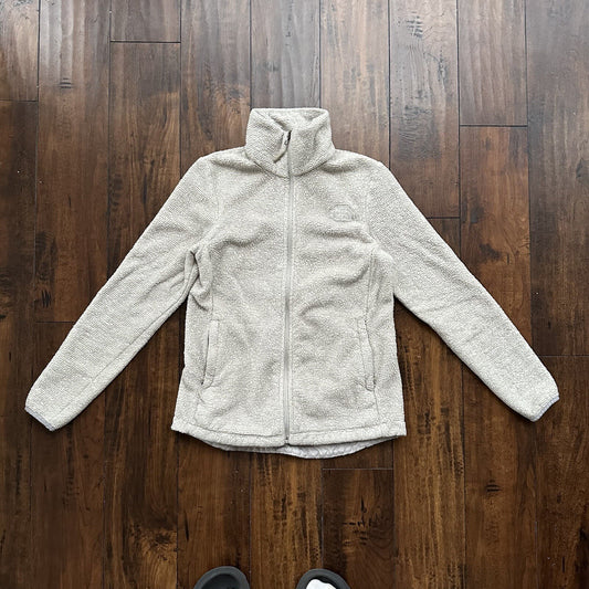 The North Face Fleece Jacket Womens Med Full Zip Sweatshirt Soft Oatmeal Sherpa
