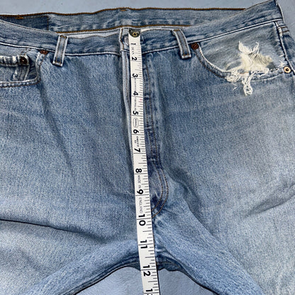 Levis 501 Vintage 90s XX Straight Leg Mexico Jeans 36x29 Light Wash Act 35x28