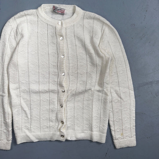 Vintage BERNICE CREATIONS Orlon Acrylic Knit Cardigan Sweater Rockabilly 70s