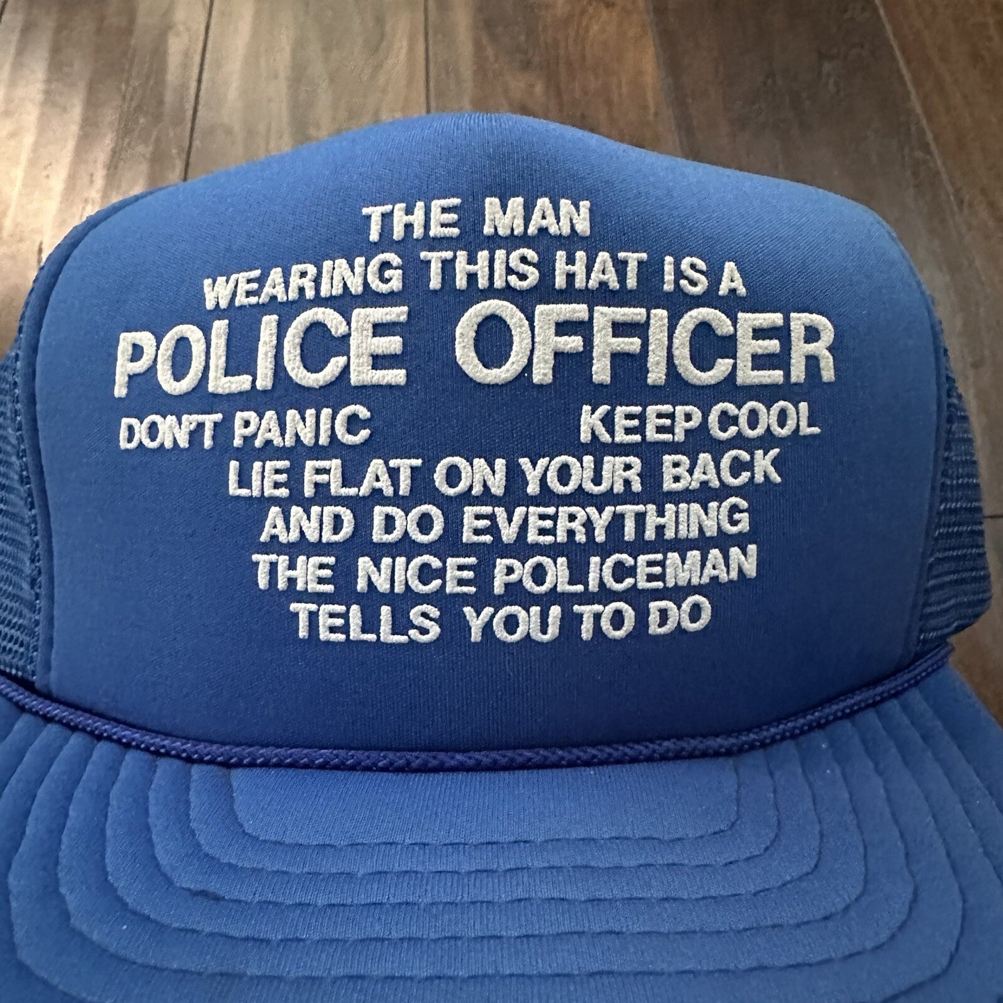 Police Officer Funny Vintage Hat Cap Snapback Cool Metal Music Quote Text Humor