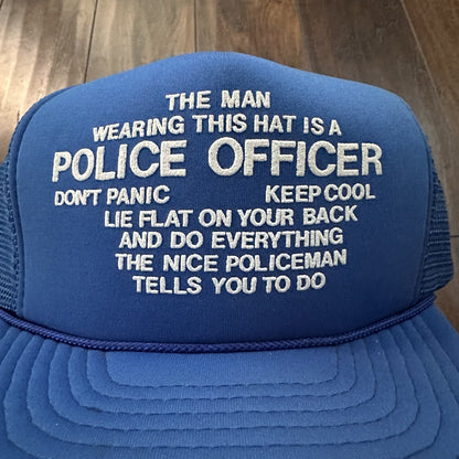 Police Officer Funny Vintage Hat Cap Snapback Cool Metal Music Quote Text Humor