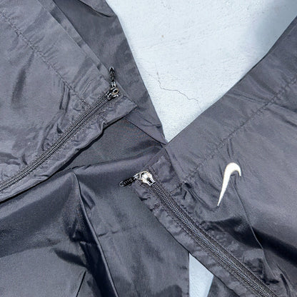 Nike VTG Y2K Windbreaker Track Pants Ankle Zip Unlined Black 1990s Essential