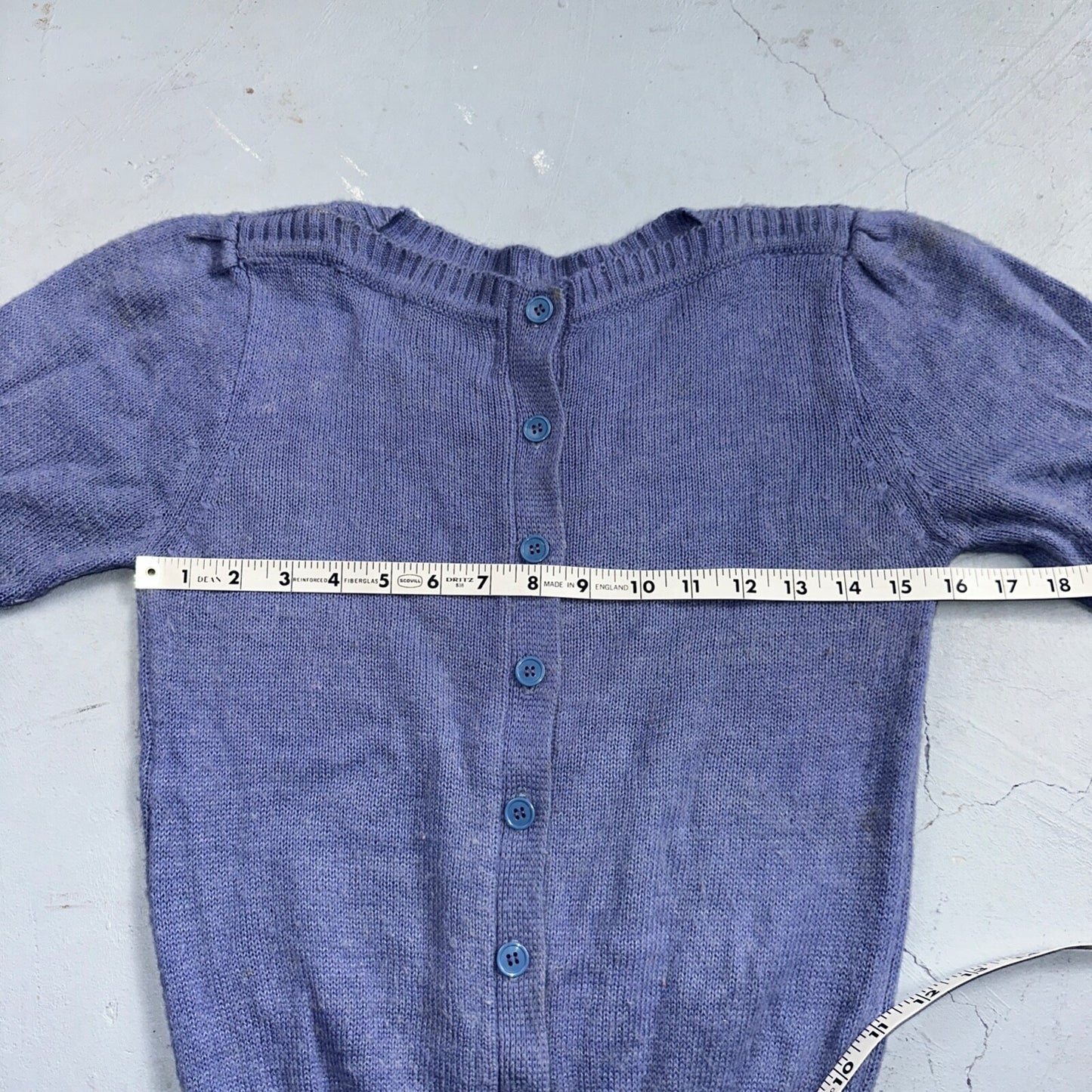 Vintage Sweater Womens Purple Open Knit Short Sleeve 80s Round Neck Top 1980s