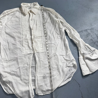 Arrow VTG 50s New Nassau Ruffle Front Dress Shirt Long Sleeve White 16-33
