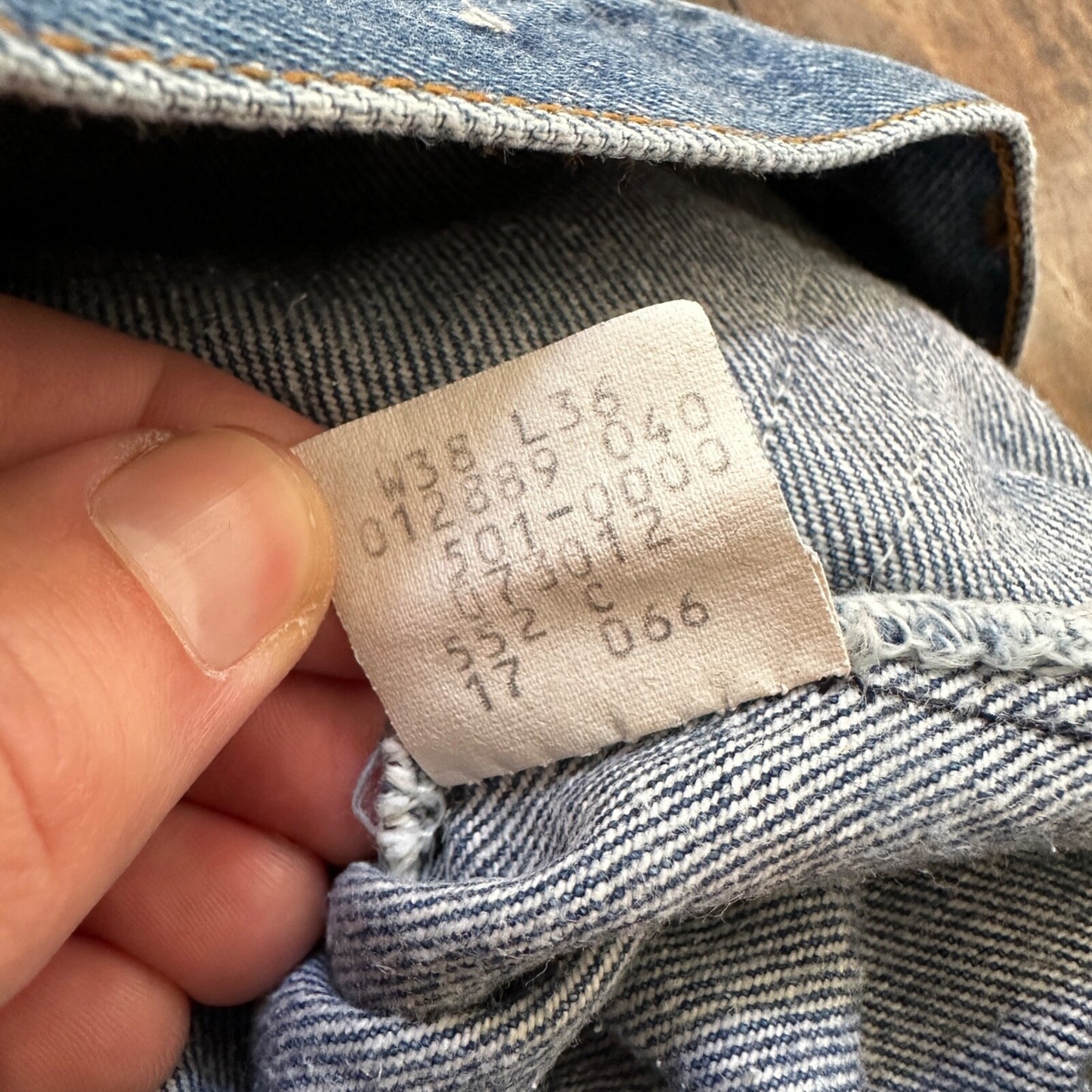 VTG 80s Levis 501 Button Fly 38x36 USA Tag Jeans Straight Wash Blue XX Act 34x32