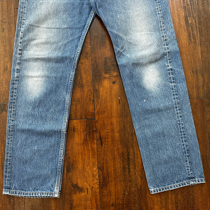 VTG 80s Levis 501 Button Fly 38x36 USA Tag Jeans Straight Wash Blue XX Act 34x31