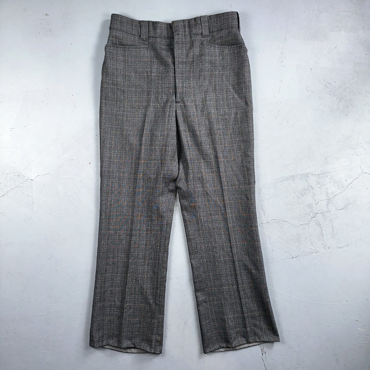 VTG Mens 3 PC Suit 42 Jacket Coat Pants Vest Plaid Rockabilly 70s 1970s Brown