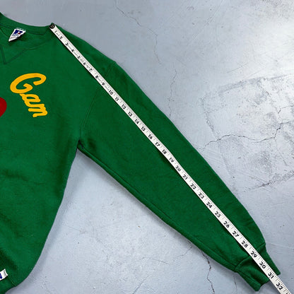 Russell Athletic Sweatshirt L Alpha Gam VTG Crewneck Green 90s USA College Uni