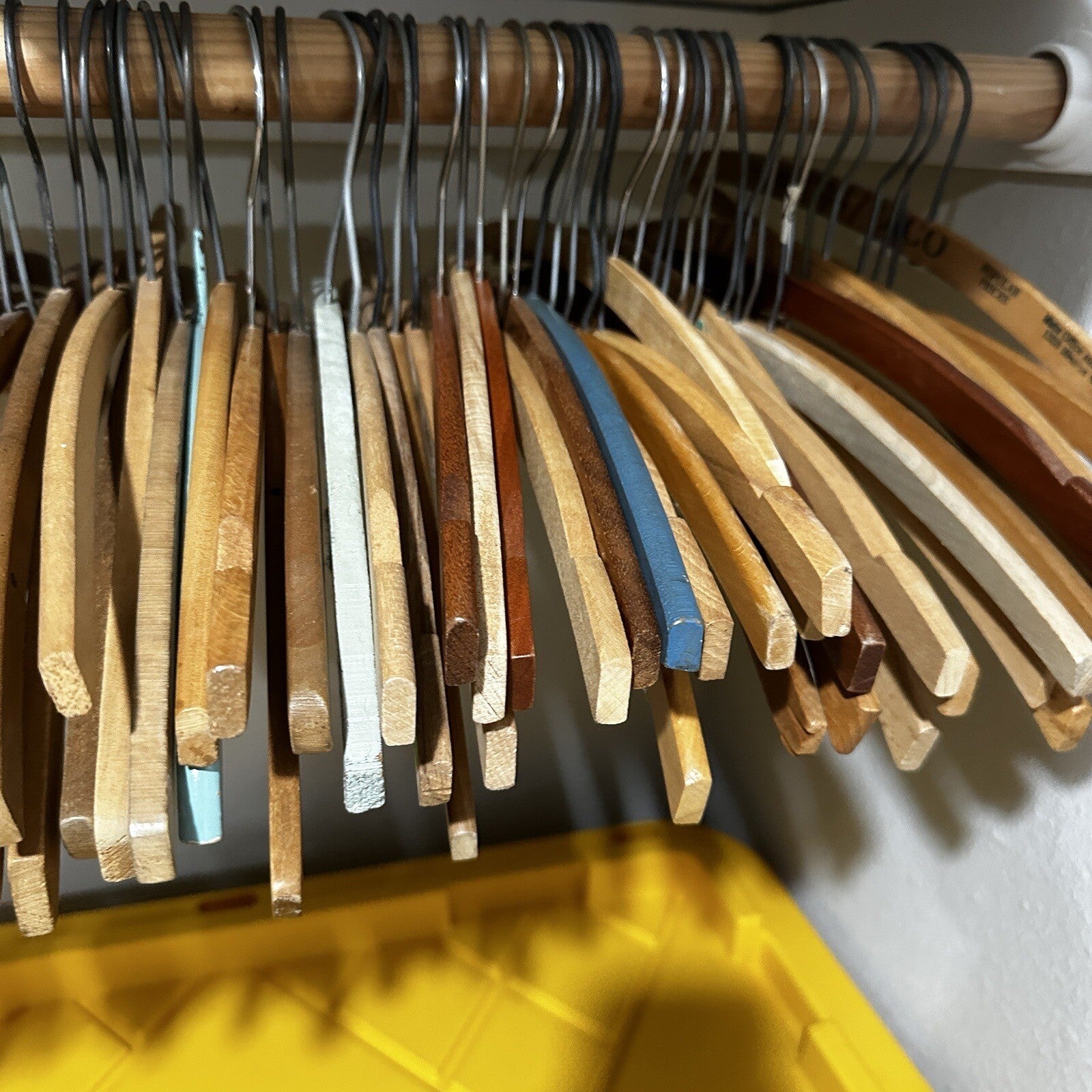 Vintage USA Wood Clothing Hangers Ads Dry Cleaners Laundry 1940s-60s ONLY ONE!