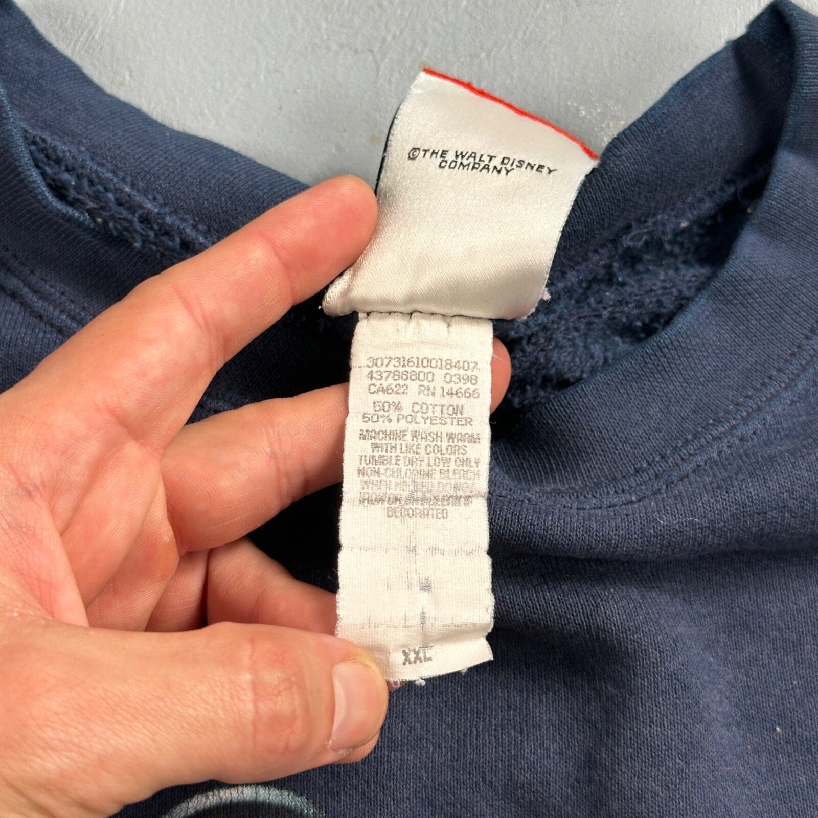 Disney Mickey Mouse VTG Sweatshirt Size 2XL Navy Crewneck Disneyland USA 90s