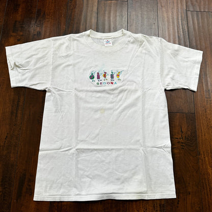 Sedona Arizona Travel VTG T Shirt Single Stitch White Miller Embroidery USA