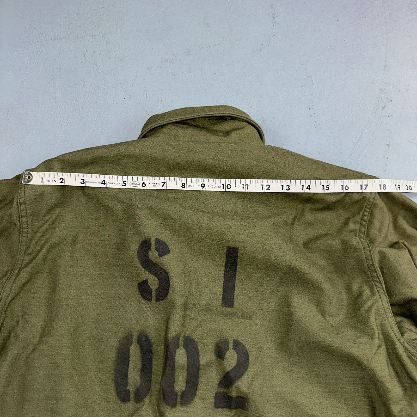 VTG 60s USN US Navy Military A-2 Intermediate Cold Weather Deck Jacket Stencil