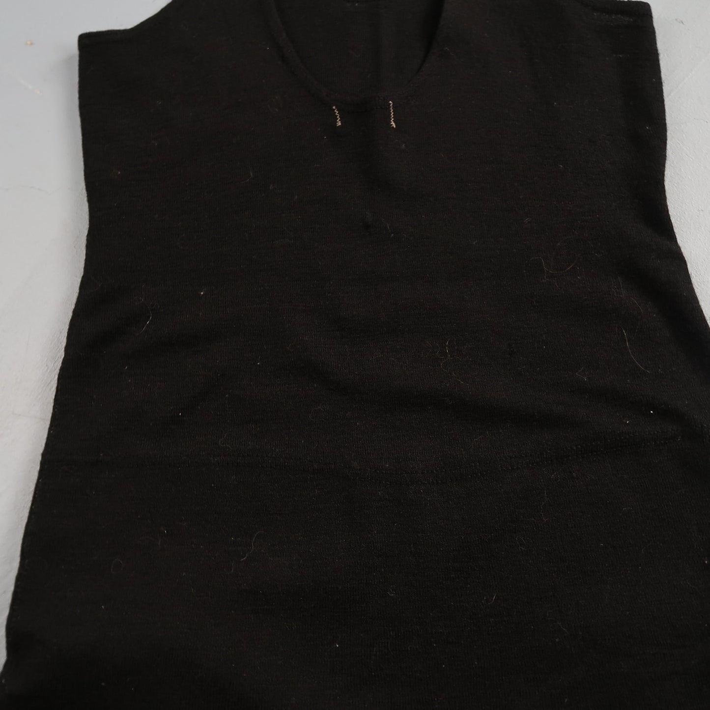 Antique 1920s Black Solid Wool Bathing Suit Women Swimsuit Art Deco 20s 30s