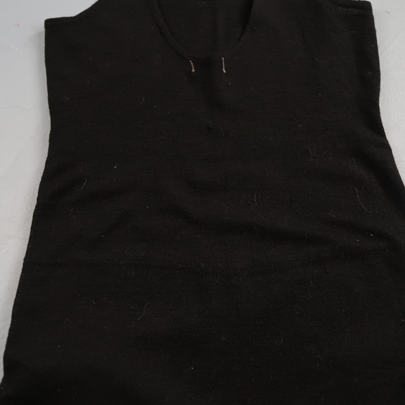 Antique 1920s Black Solid Wool Bathing Suit Women Swimsuit Art Deco 20s 30s