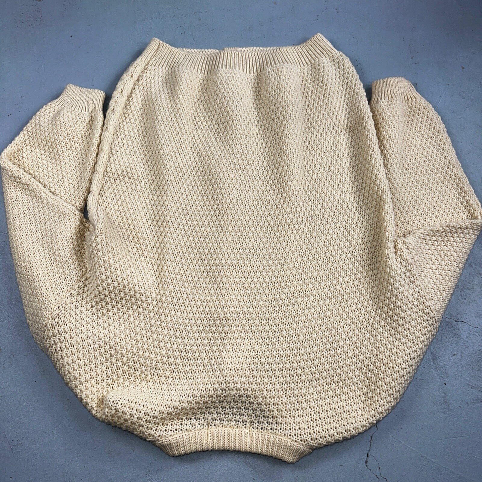 Highland Home Industries Cardigan Sweater VTG 70s Large Cable Knit Scotland Wool