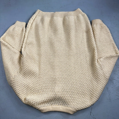 Highland Home Industries Cardigan Sweater VTG 70s Large Cable Knit Scotland Wool