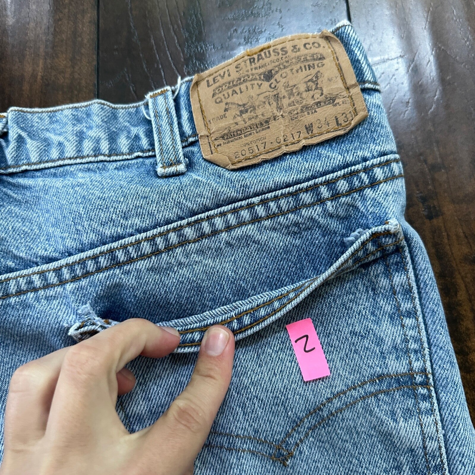 Levis 517 Vintage 80s USA Orange Tab Bootcut Flare Blue Jeans 34x31 Act 32x29