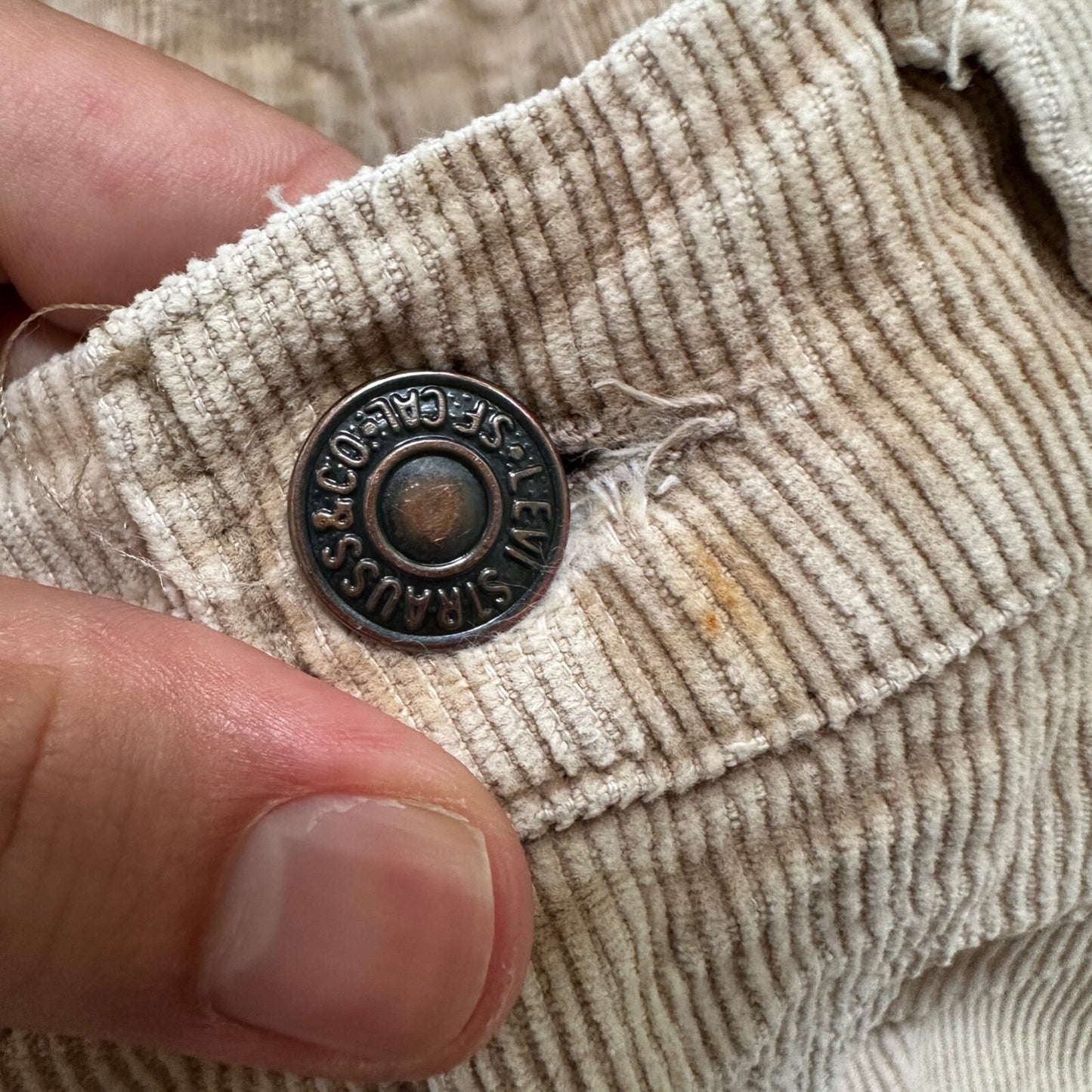 Levis 684 VTG Corduroy Pants Bell Bottom USA 30x27 Boot Cut 1970s 70s Beige