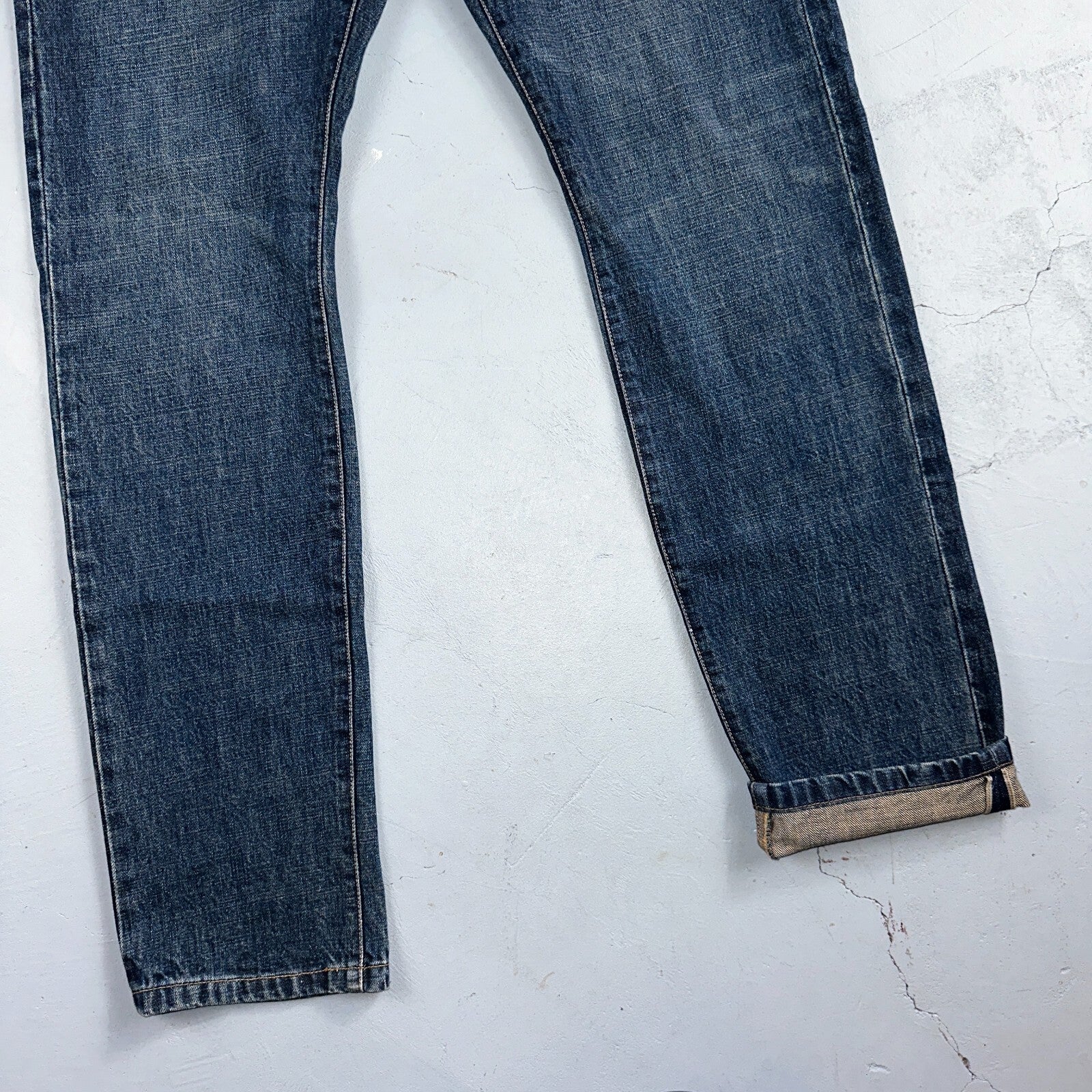 Taylor Stitch The Slim Jean Selvedge Red Line Blue Denim Mens 33 Cotton 33x33