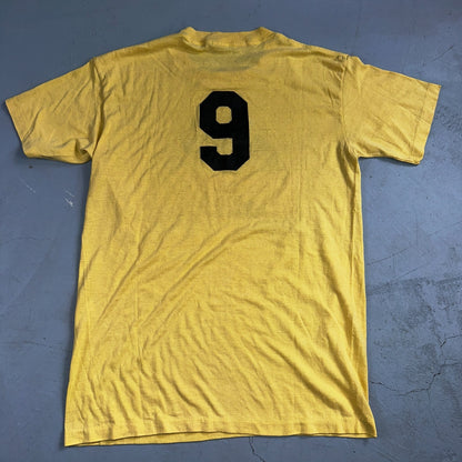 Santa Ana 70s Large Yellow VTG T Shirt Number 9 Single Stitch Sports City Tour