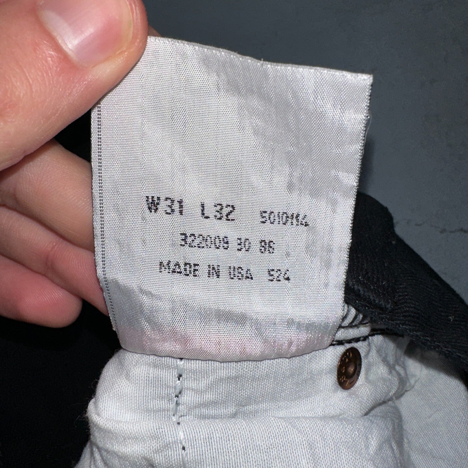 Levis 501 Vintage 90s USA XX Straight Leg Jeans Missing Buttons 31x32 Black