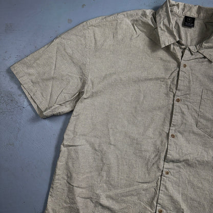 Nike Golf Tiger Woods Button Up Hawaiian Plaid Men's 2XL Shirt Gray Down Basic