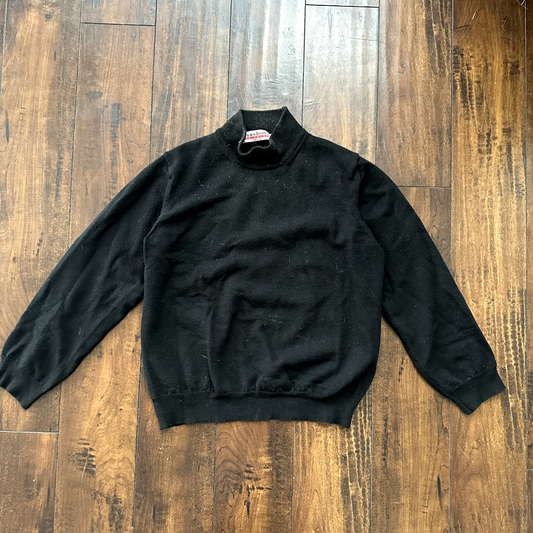 Zanobette Knitwear men's medium black top rugby Thrashed Vintage 80s Sweater