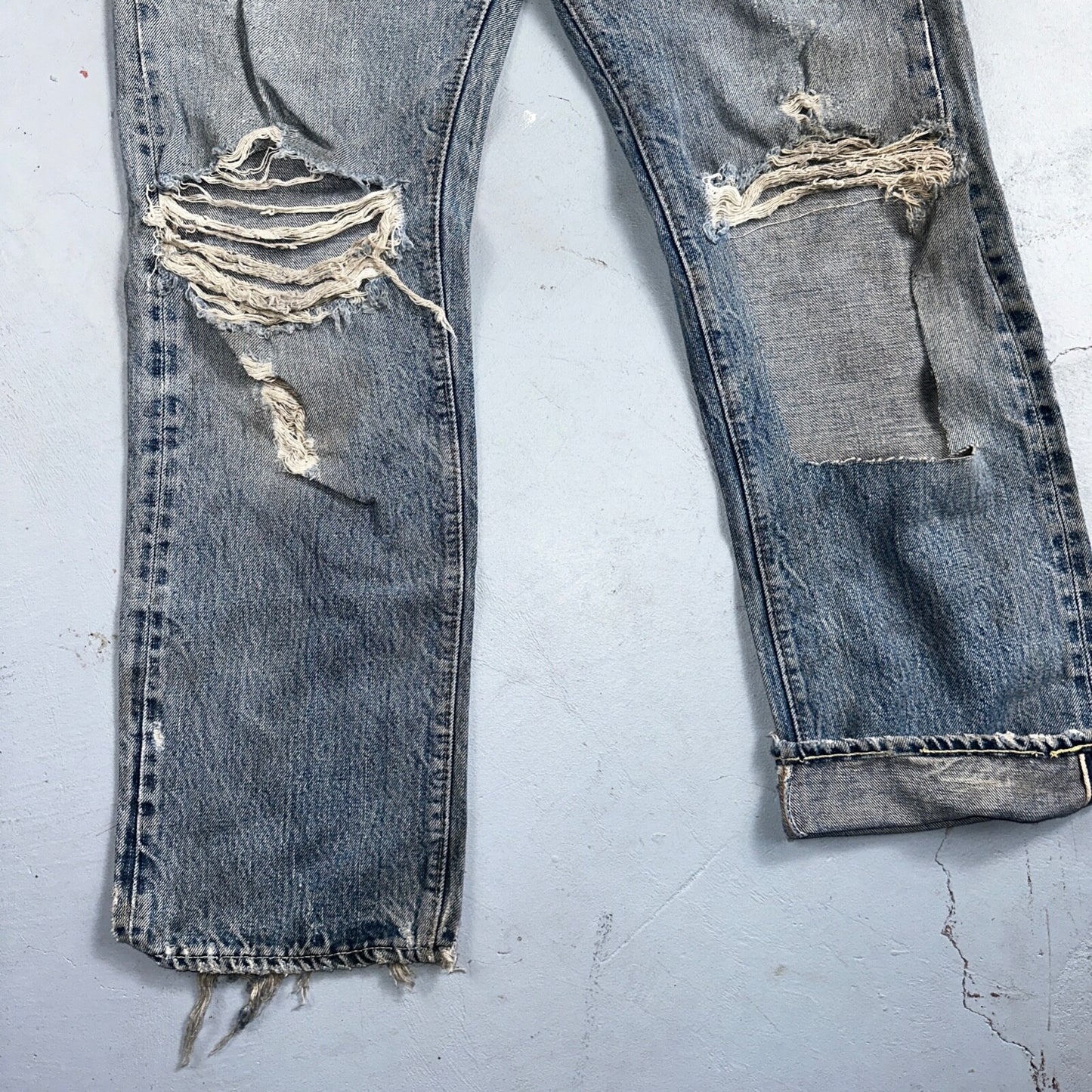 Levis 501 VTG 70s SS Redline Selvedge Jeans XX Thrashed Ripped Act 29x29