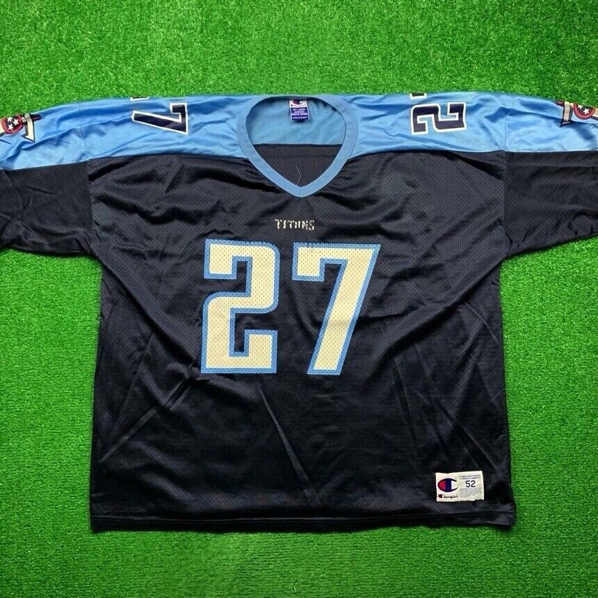 Vintage Eddie George #27 Tennessee Titans NFL Jersey Sword Logo Champion 52
