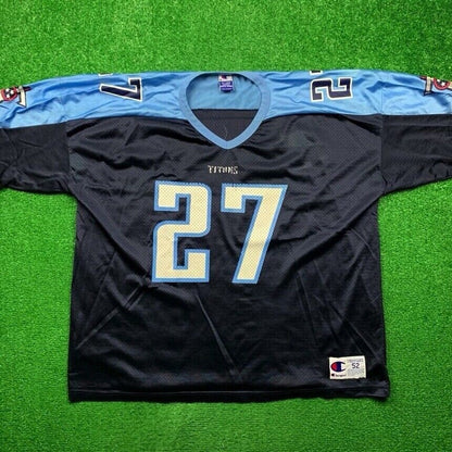 Vintage Eddie George #27 Tennessee Titans NFL Jersey Sword Logo Champion 52