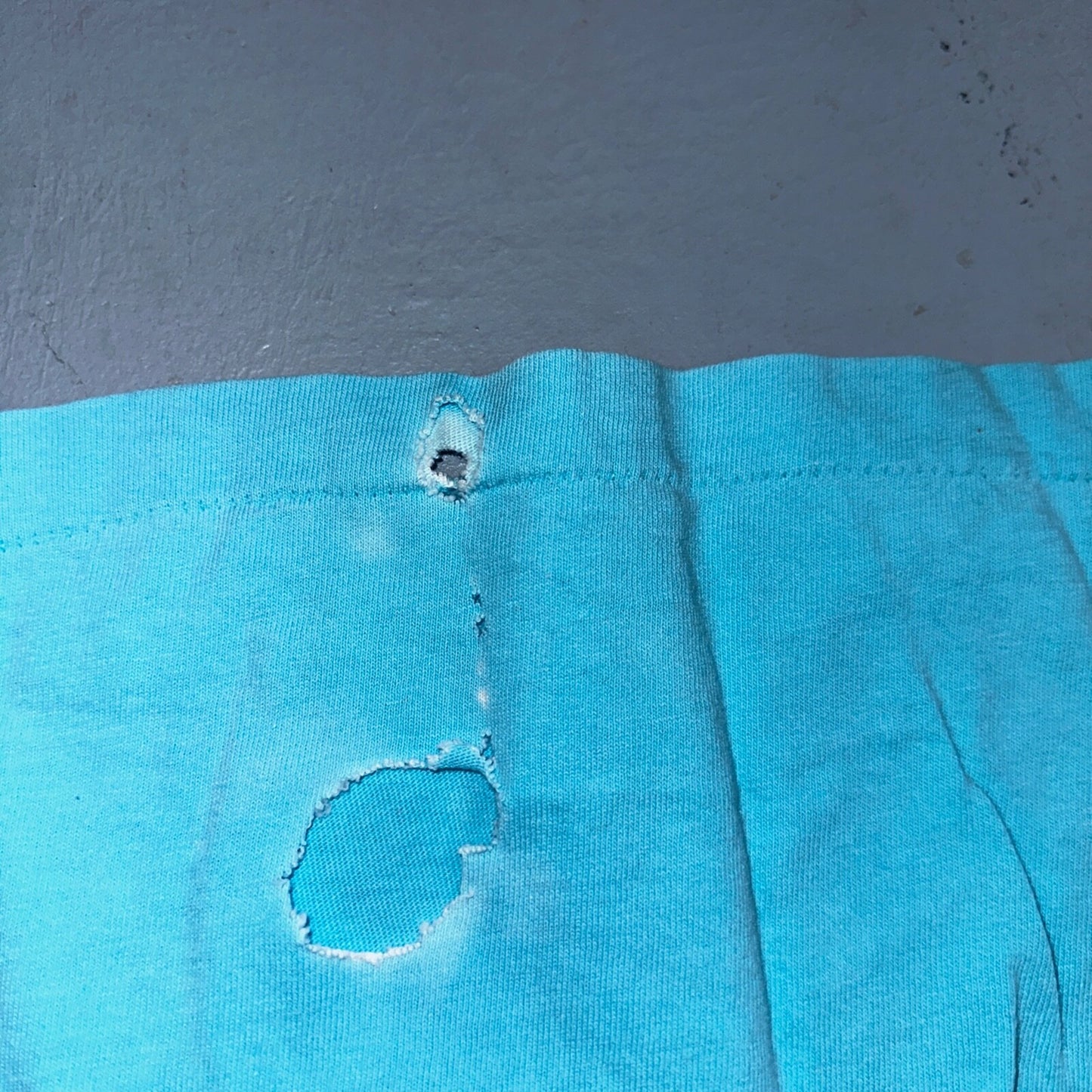 Fruit Of The Loom Long Sleeve Blank VTG T Shirt Lot XL Blue Thrashed Grunge