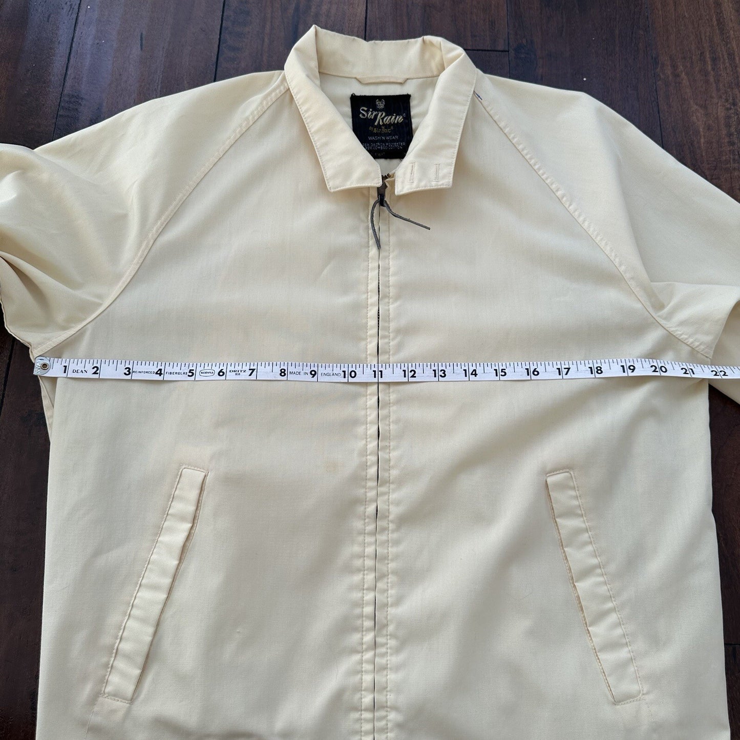 Vintage Work Jacket Men's Yellow Full Zip Gabardine 60s Talon 70s Chore Light