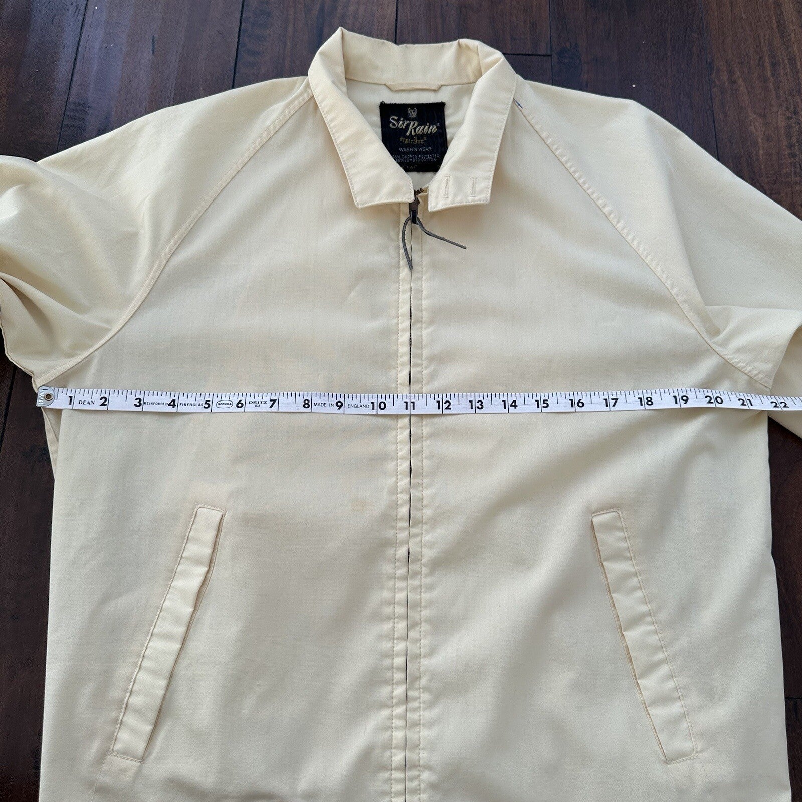 Vintage Work Jacket Men's Yellow Full Zip Gabardine 60s Talon 70s Chore Light