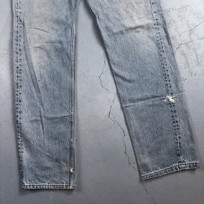 Levis 501 Vintage 90s USA XX Straight Leg Jeans Blue Light Wash 34x36 Act 31x32