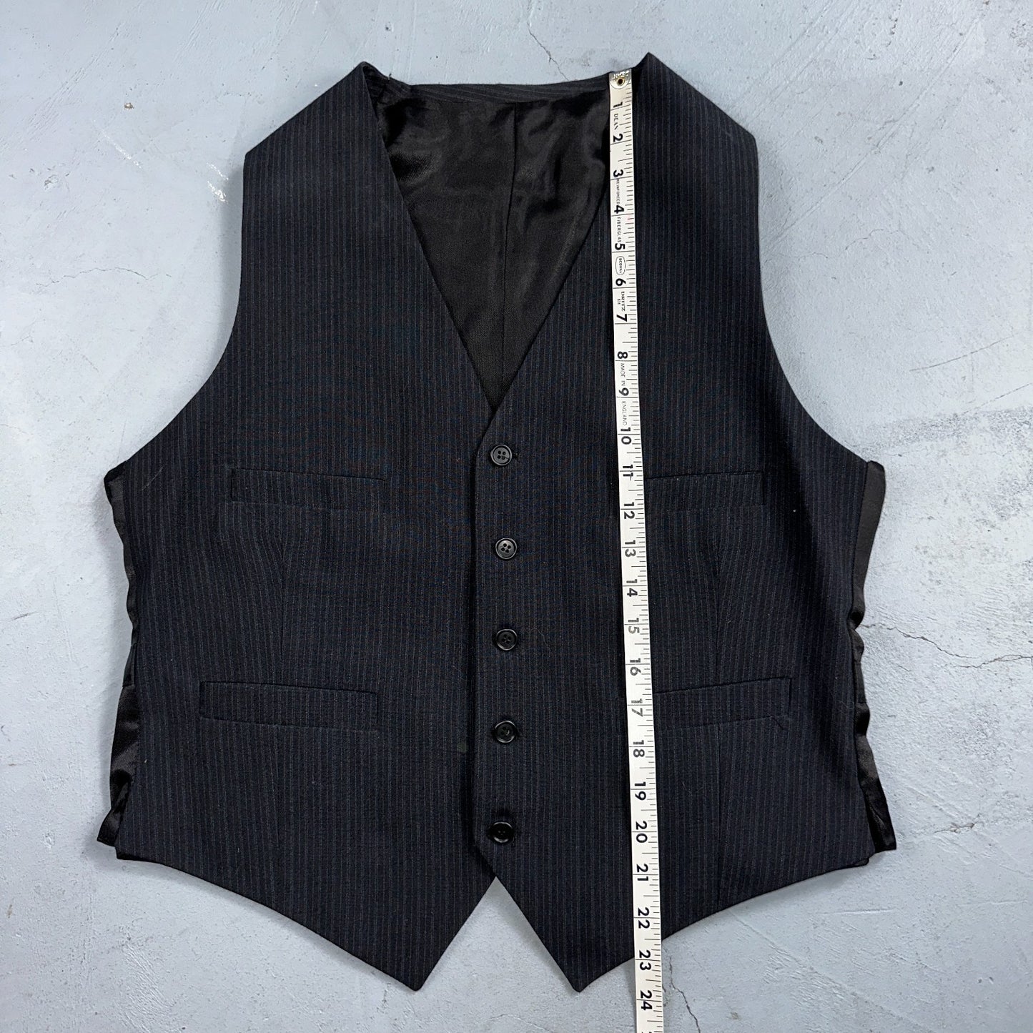 VTG Mens 3 PC Suit 42 Jacket Coat Pants Black Vest Rockabilly 70s American Trend