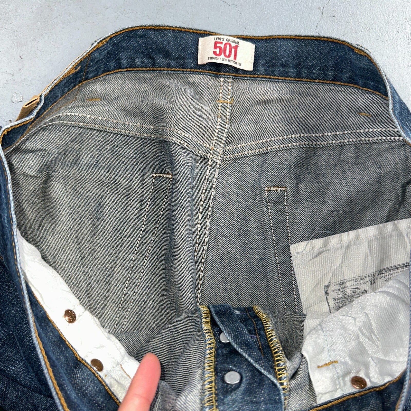 Levis 501 Vintage Y2K XX Straight Leg Jeans Blue Med Wash 38x34 Act 38x33