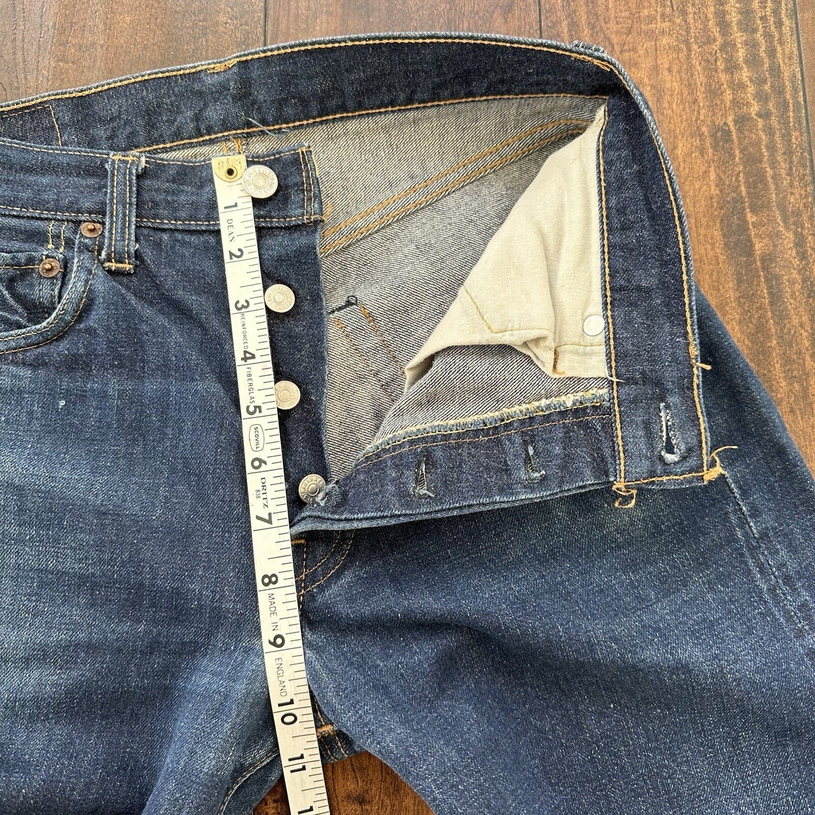 Levis 501 XX Big E True Vintage 60s Redline Selvedge Denim Jeans 1960s DARK BLUE