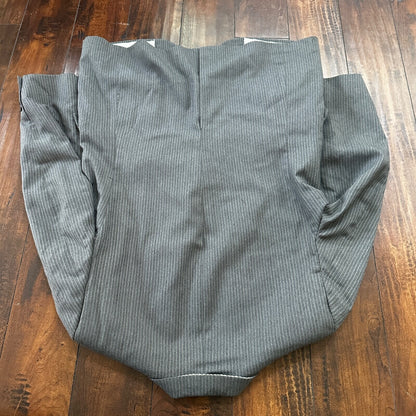 Vtg USA Eagles Pinstripe Mens Gray Wool 3 Pc Suit 42 Vest 33x30 1980s Vest