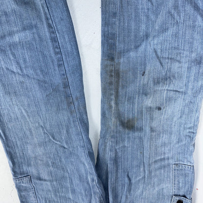 VTG 70s Jeans Canvas High Waist Sears Military Style P44 29x25 Capri HBT Rare