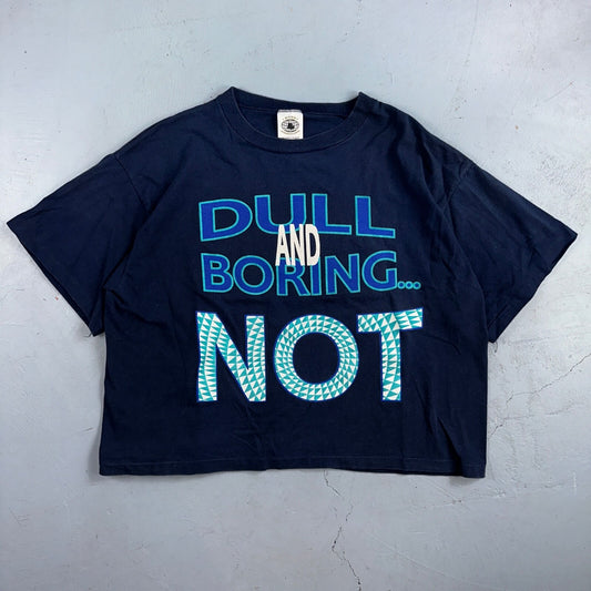 Dull And Boring NOT VTG T Shirt Crop Top Summer Beach Funny Text Quote Graphic