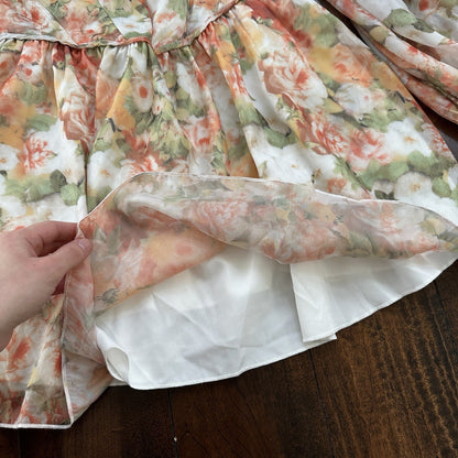 Floral Lantern Sleeve Mini Dress Hoop Skirt Halloween Sexy Vintage Style Hot