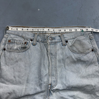 Levis 501 Vintage 90s Mexico Straight Leg Jeans Blue Light Wash 34x30 Act 31x29